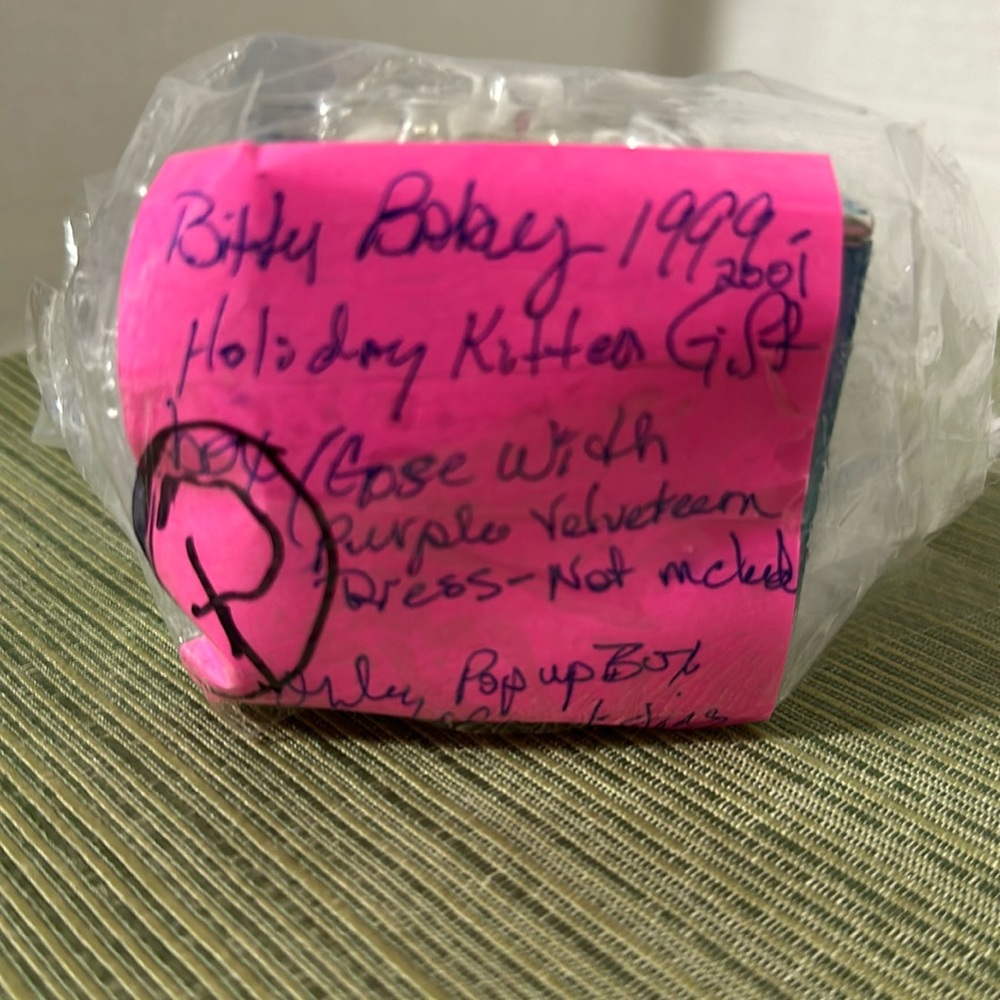 American Girl Bitty Baby Toy 1999-2001 Holiday Silver Striped Pop Up Kitten gift - Picture 9 of 9